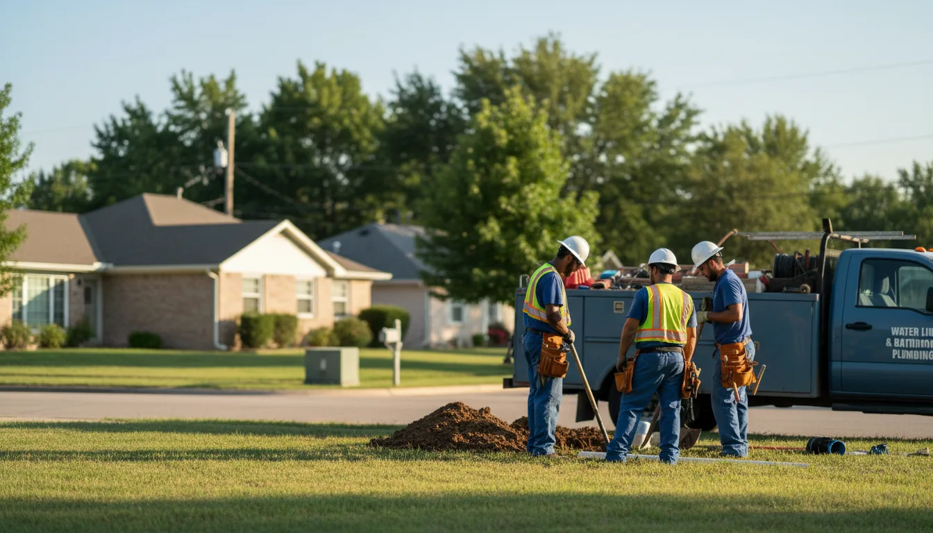 Residential water line and bathroom plumbing service in Angie, LA